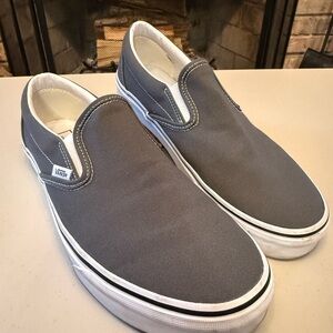 Vans Men's Gray Slip-On Shoes size 10